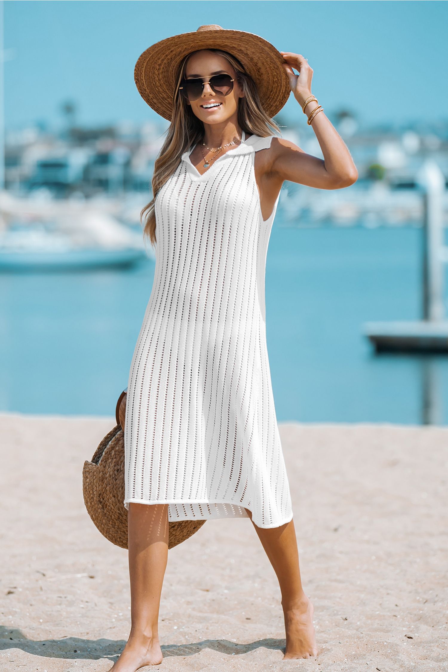 Crochet SheerCover-Up Dress | Cupshe US