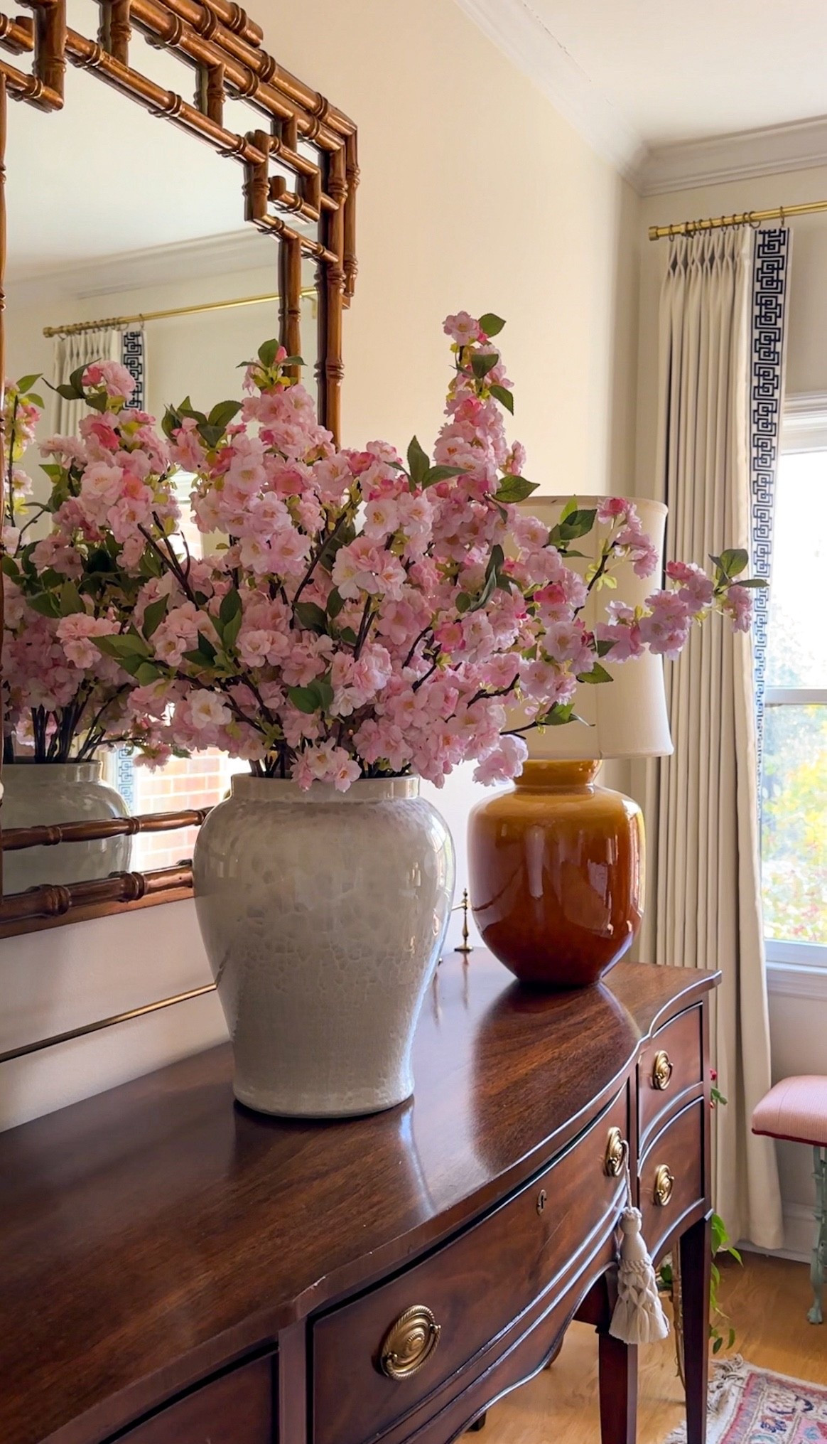 Loving these pink cherry blossoms for spring styling! I have 12 styled here in the medium sized opal shell jar.
You can use code SKIFF for 15% off these and other Alice Lane Home finds! 

#LTKHome #LTKValentine #LTKSeasonal