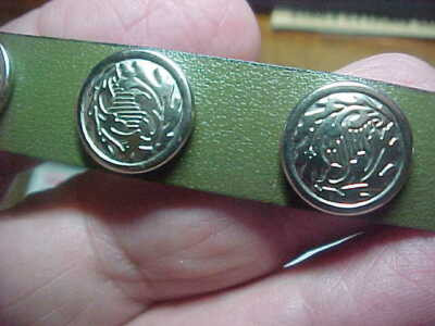 Vintage Leather Belt With Studs Embellishments Olive Green Men’s Or Women’s | eBay US