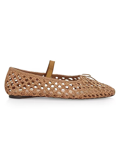 Leonie Crochet Raffia Ballet Flats | Saks Fifth Avenue