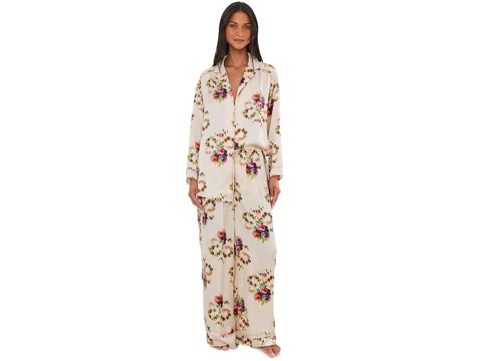 Free People Dreamy Days Pajama Set Women's Pajama Sets Antique Ivory/Flor: SM | Zappos.com