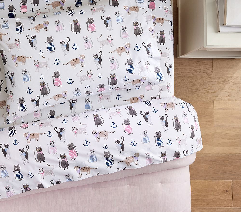 Salty Cat Organic Sheet Set | Pottery Barn Kids