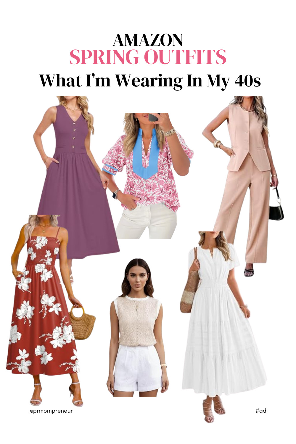 Here are some Spring outfits from work attire to something I'd wear on the weekend! Love flowy dresses for sure. Here's an idea of what I'm wearing in my 40s. 

 #LTKootd #LTKOver40 #LTKMidsize