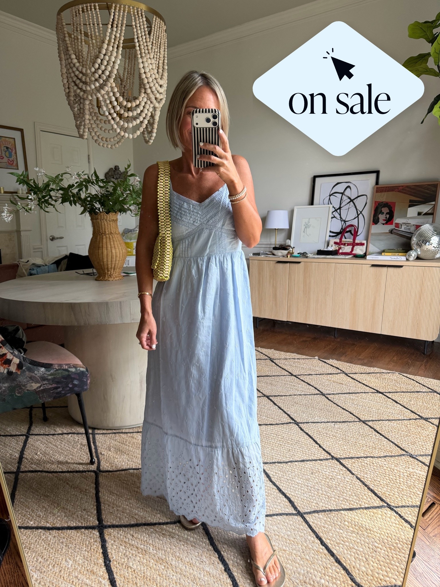 dress on sale for $36. in my true size xs
beaded yellow bag on sale
amazon flip flops
Summer Outfit

#LTKSaleAlert #LTKOver40 #LTKPetite