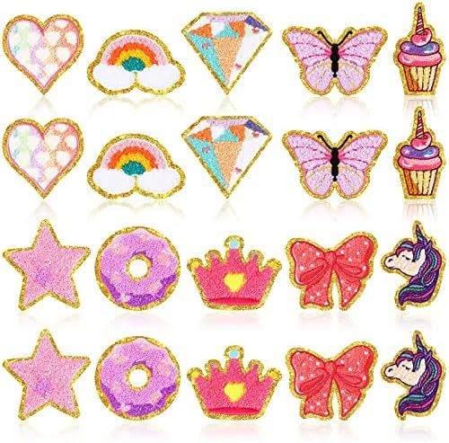 20 Pcs Iron on Butterfly Patches Chenille Patches Chenille Butterfly Patches Sew on Patches Initial  | Amazon (US)