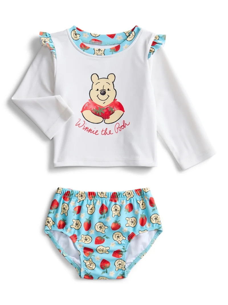 Character Baby Girl Rash Guard and Diaper Cover Swim Set, 2-Piece, Size 0-12M | Walmart (US)
