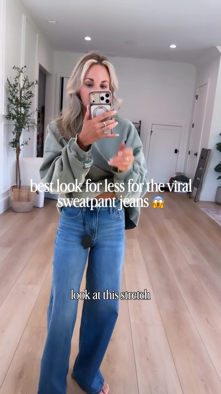 I’m in literally SHOCK yall! These are such a good look for less for the viral sweatpant jeans! They are a buttery soft fabric, so stretchy and super comfy! 👏

#LTKootd