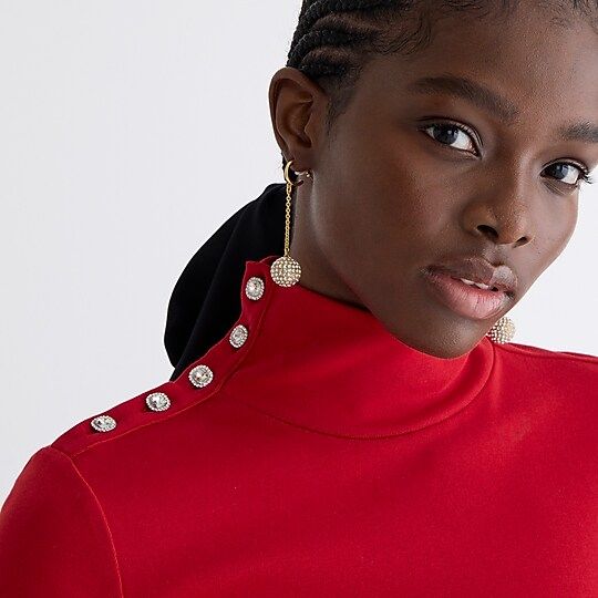 Perfect-fit turtleneck with jewel buttons | J.Crew US