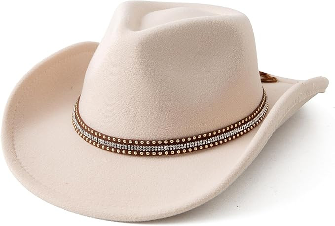 JOYEBUY Western Classic Cowboys Hat for Kids Girls Boy Glitter Buckle Short Wide Brim Cowgirls Ha... | Amazon (US)