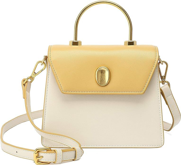 Scarleton Mini Top Handle Satchel Handbag for Women, Vegan Leather 3 Compartment Crossbody Bag, S... | Amazon (US)