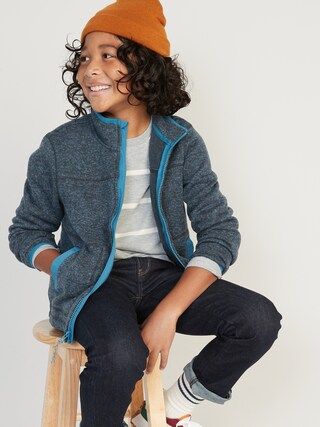 Sweater-Fleece Mock-Neck Zip Jacket for Boys | Old Navy (US)