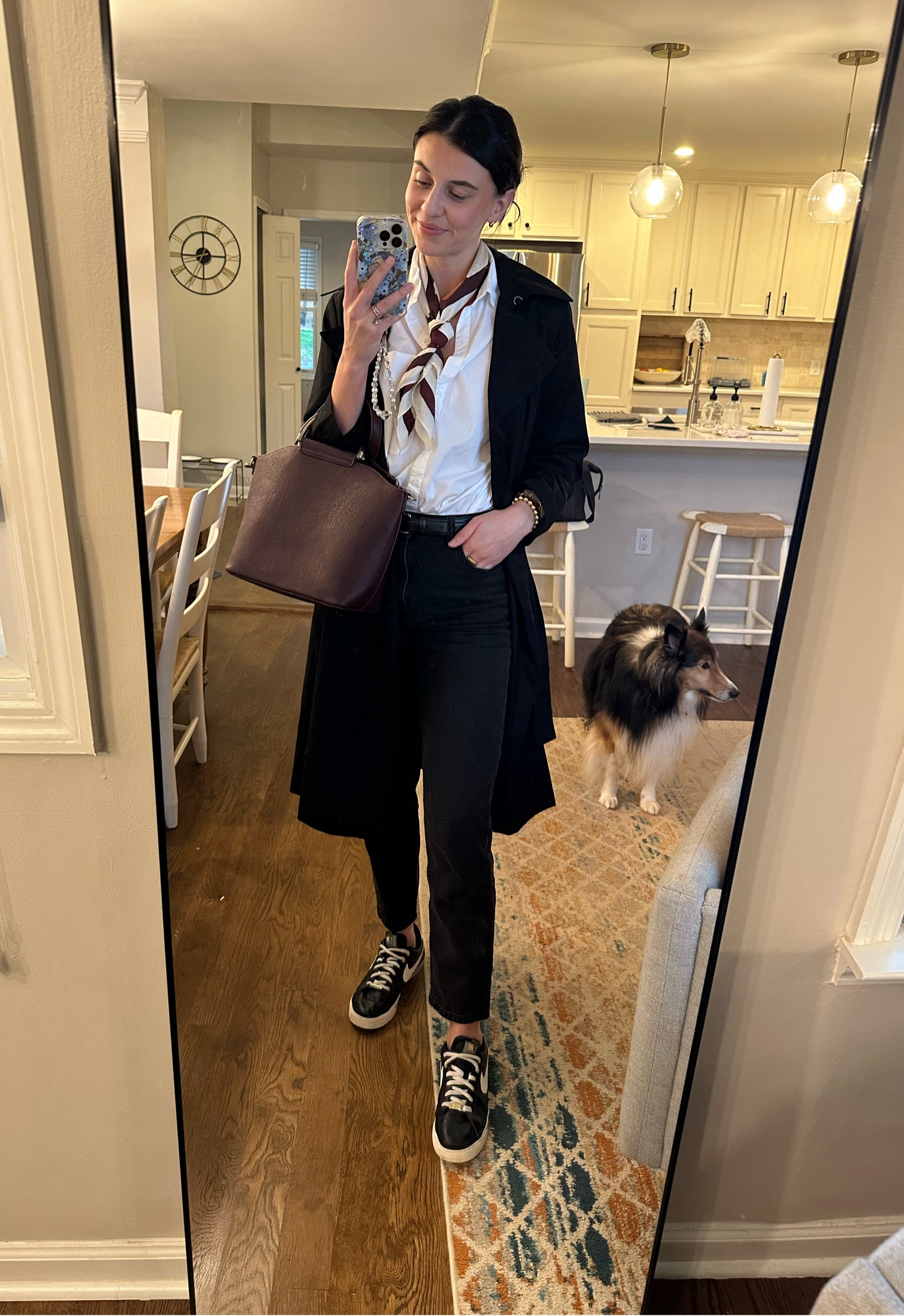 A trench coat for the spring!!!! Make every simple outfit feel elevated. I thought my black jeans and white shirt looked boring, added a scarf & the trench to make it look more styled! Trench additional 15% off, linked similar Gap jeans that are additional 30% off! 

#LTKsalealert #LTKstyletip #LTKSeasonal
