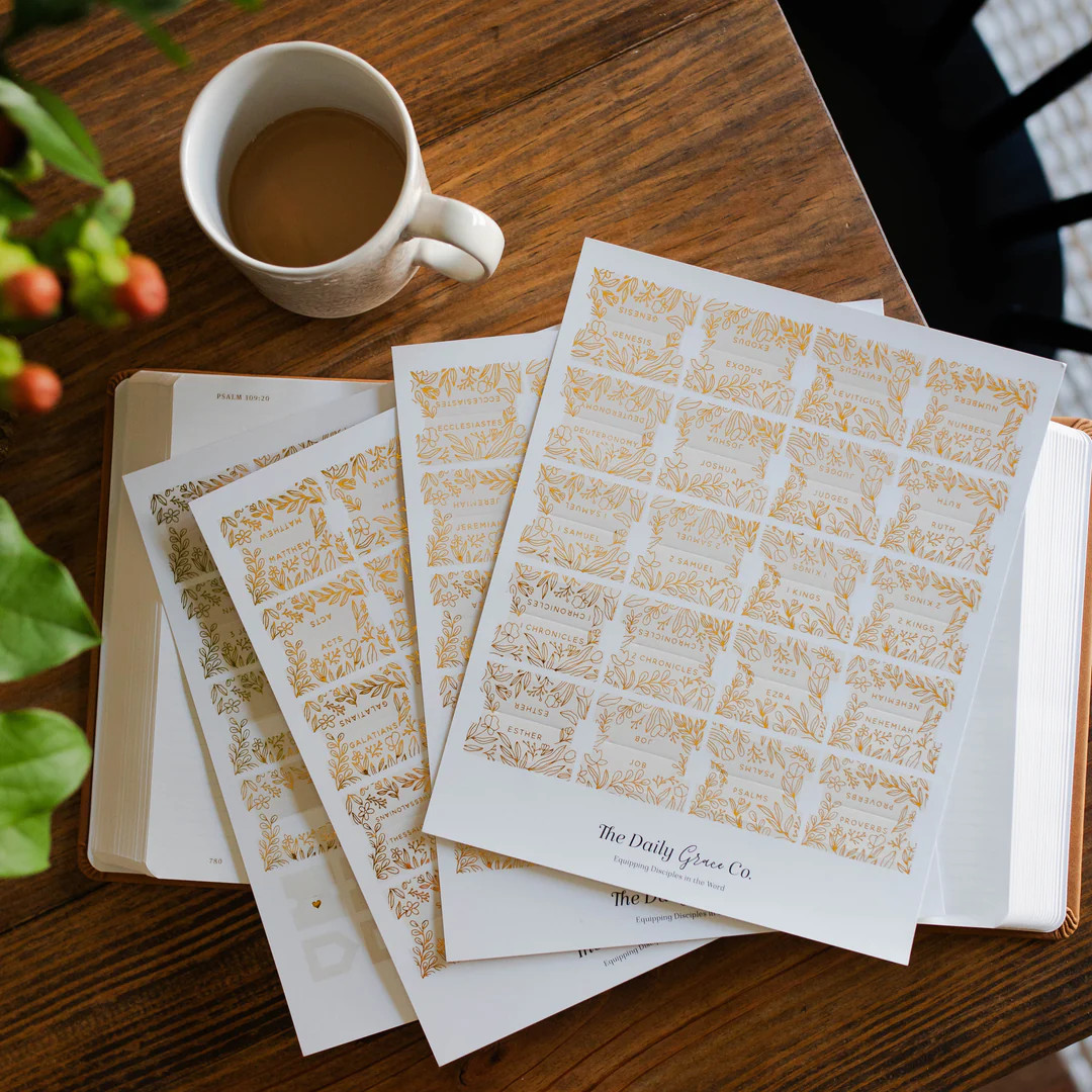 Gold Foil Bible Tabs - Cream | The Daily Grace Co.