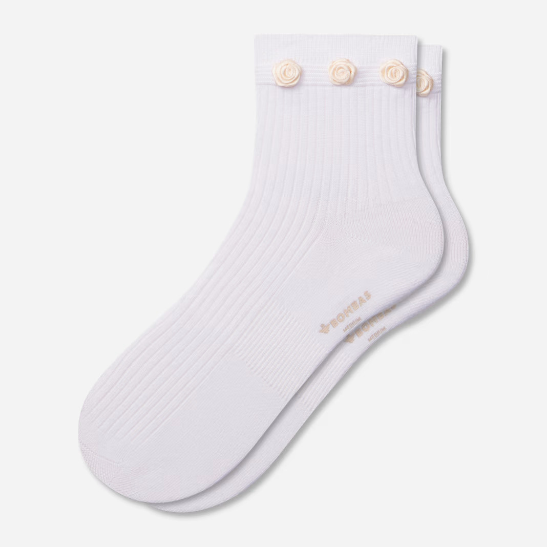 Women's Rosette True Rib Quarter Socks | Bombas