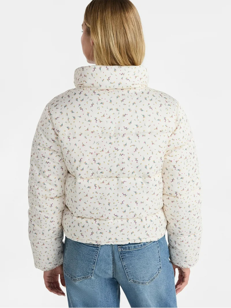 No Boundaries Puffer Jacket, Women's - Walmart.com | Walmart (US)