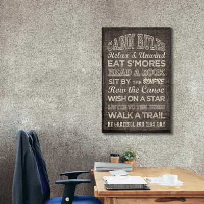 'Cabin Rules' by Erin Clark Canvas Wall Art | Wayfair North America