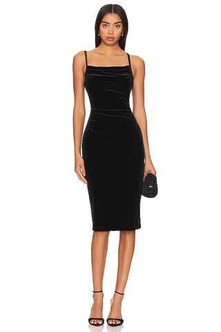 1. STATE Bias Velvet Slip Dress in Rich Black from Revolve.com | Revolve Clothing (Global)