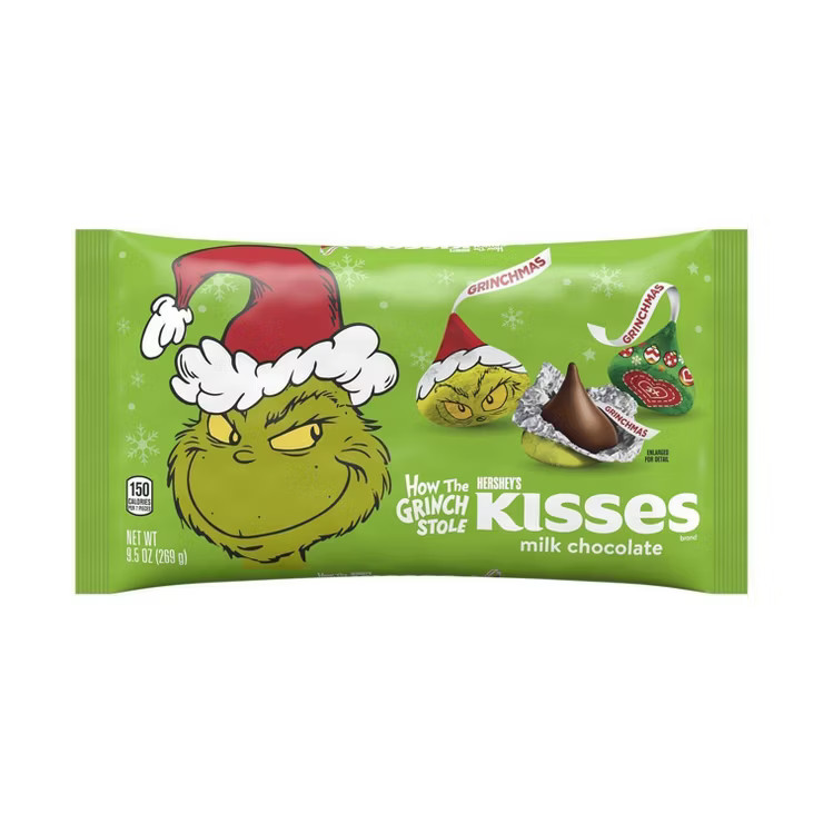 Hershey's Kisses Holiday Milk Chocolate Grinch Foils - 9.5oz | Target