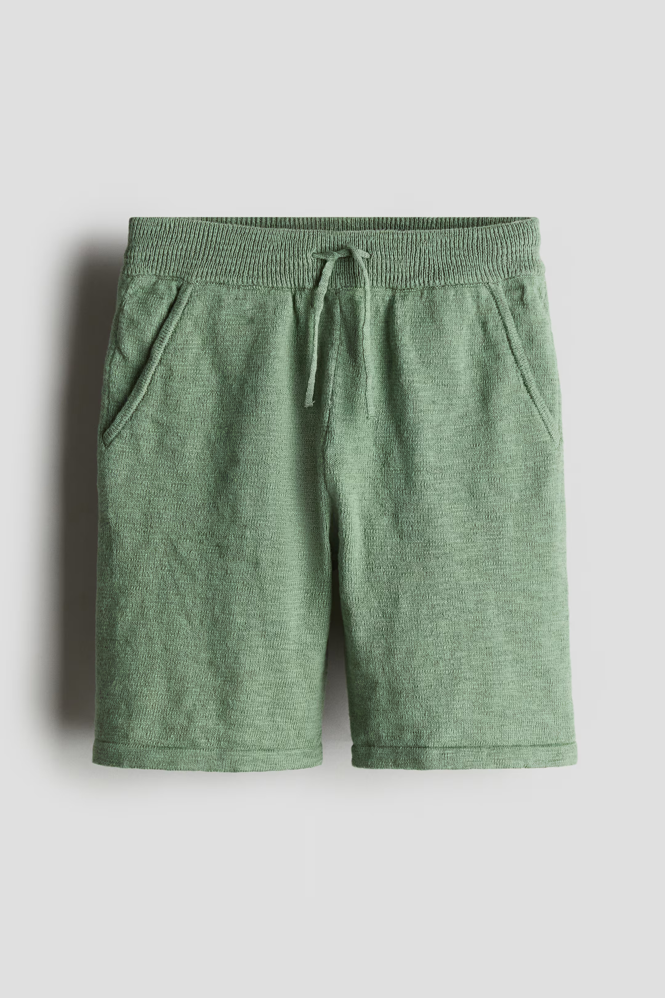 Fine-Knit Cotton Shorts - Green - Kids | H&M US | H&M (US + CA)