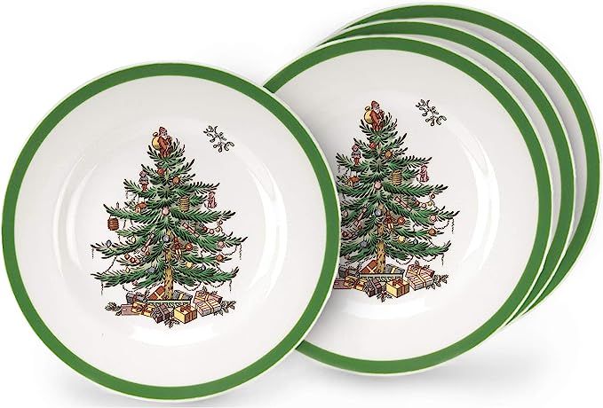 Spode Christmas Tree 10" Dinner Plate Set Of 4 - Holiday Design Dinnerware | Amazon (US)