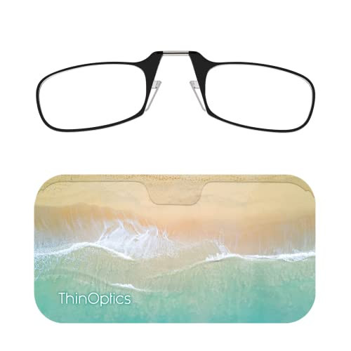 ThinOptics Universal Pod Case + Rectangular Reading Glasses, Surf & Sand, 59 mm + 1.5 | Amazon (US)