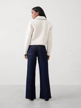 Wide-Leg High-Rise Darted Trouser Jean | Banana Republic Factory