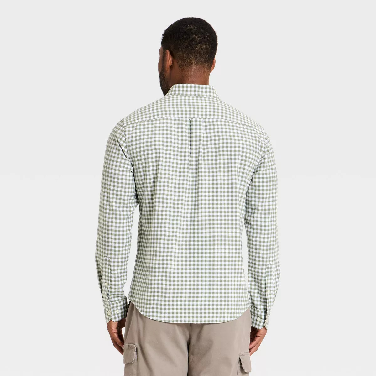 Men's Every Wear Long Sleeve Oxford Button-Down Shirt - Goodfellow & Co™ Green Gingham L | Target