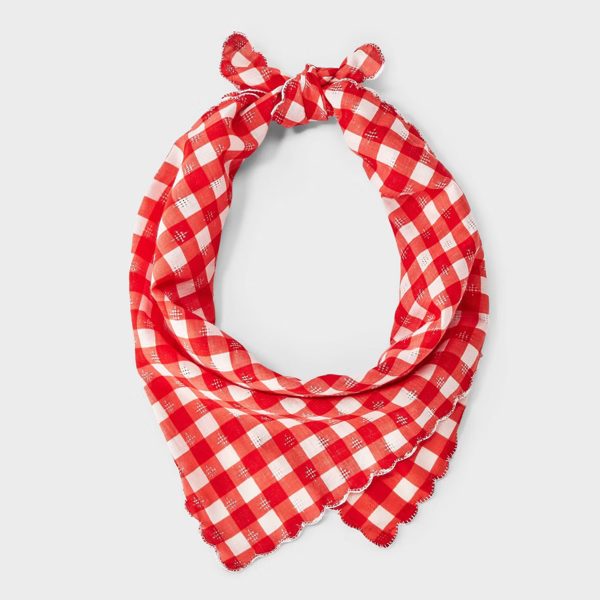 Women's Gingham Pattern Scarf - Universal Thread™ White/Blue/Red | Target