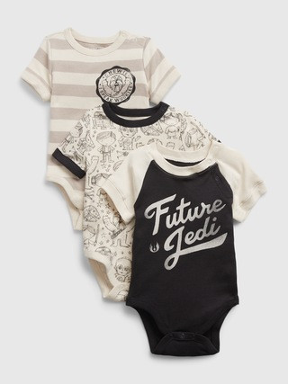 babyGap | Star Wars™ 100% Organic Cotton Graphic Bodysuit (3-Pack) | Gap (US)