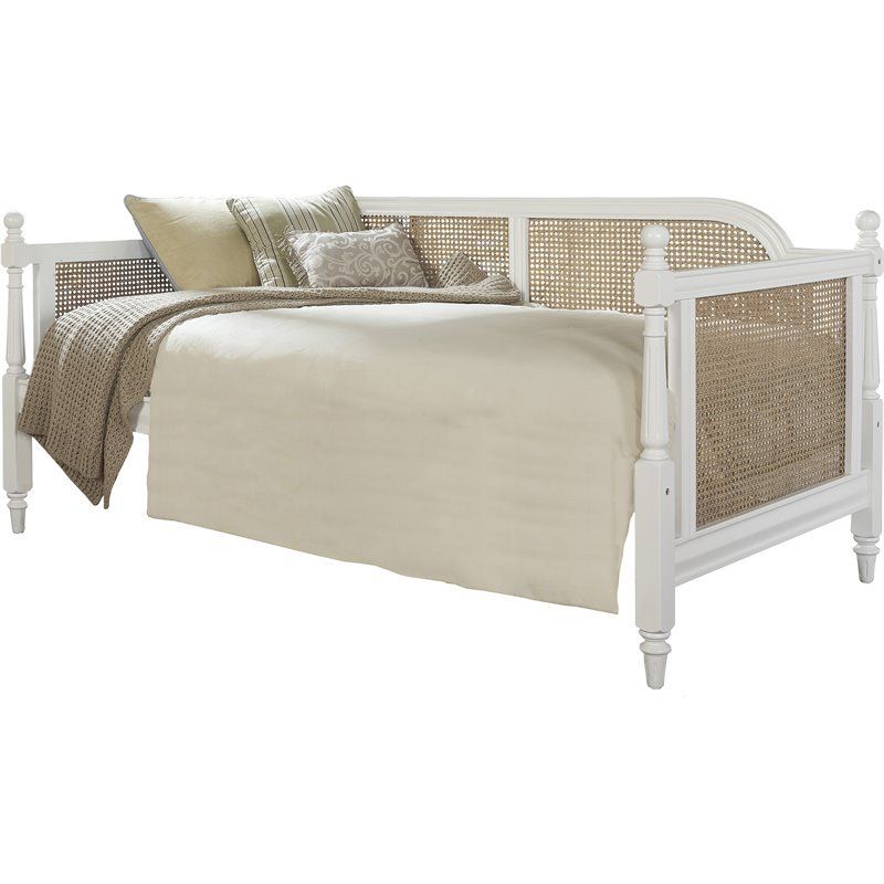 Hillsdale Melanie Wood and Cane Twin Daybed in White and Natural | Walmart (US)