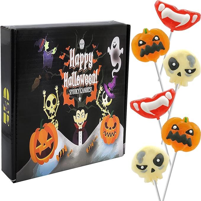 Halloween Lollipop Suckers Candy, Spooky Candies, Great for Halloween Goody Bag Fillers, Individu... | Amazon (US)