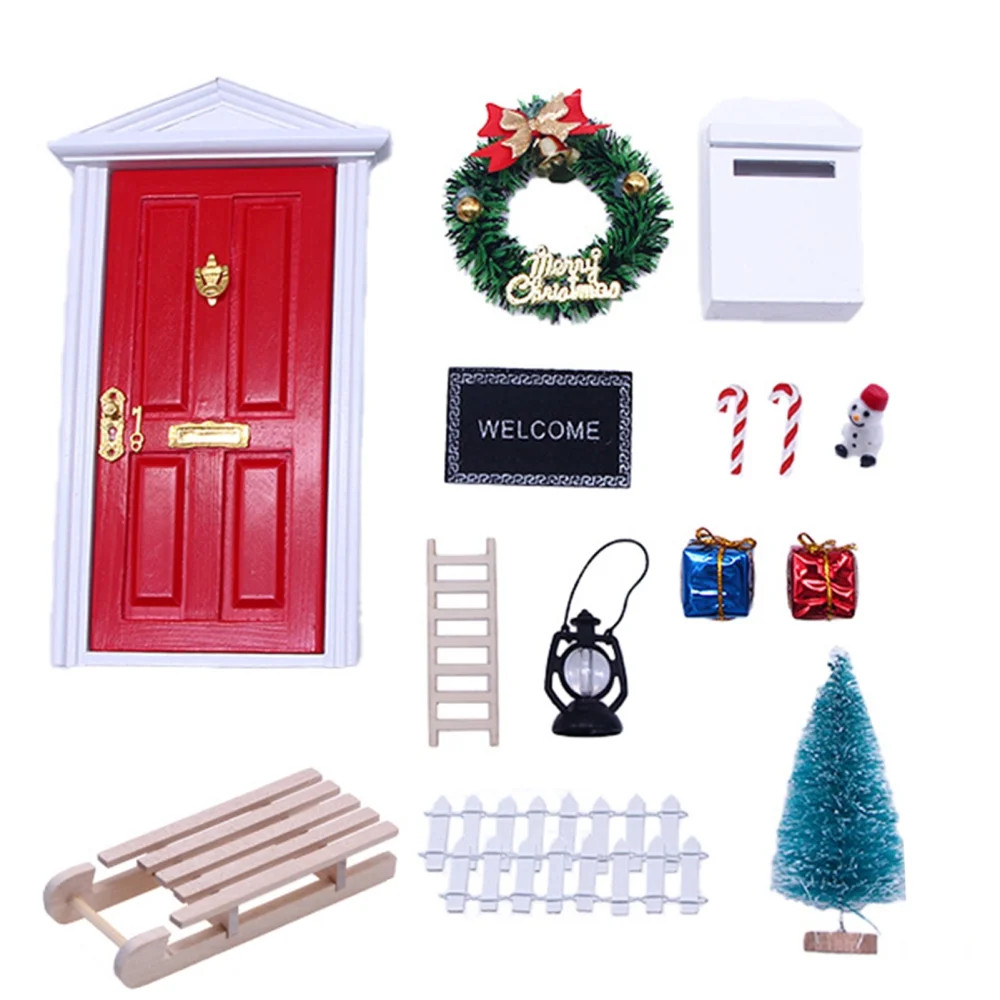 Mini House Elf Door Christmas Decoration Set Create Christmas Atmosphere Fairy Door Set for Child... | Walmart (US)