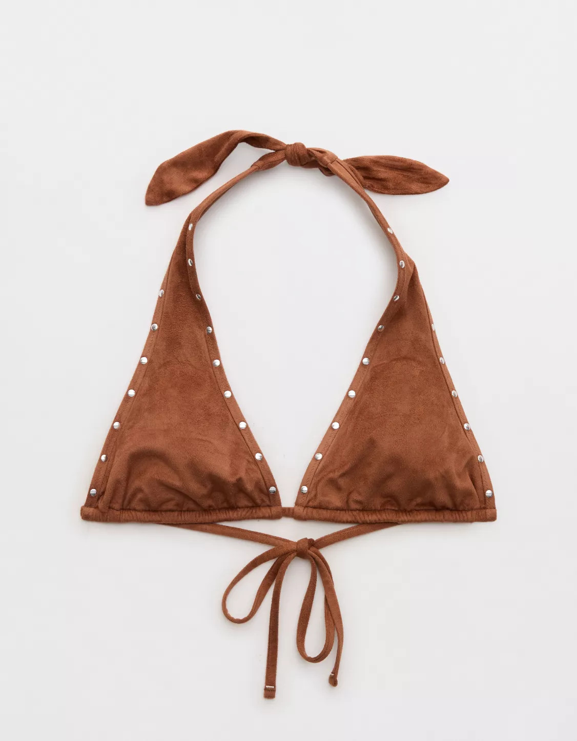 Aerie Suede Halter Voop Bikini Top | Aerie