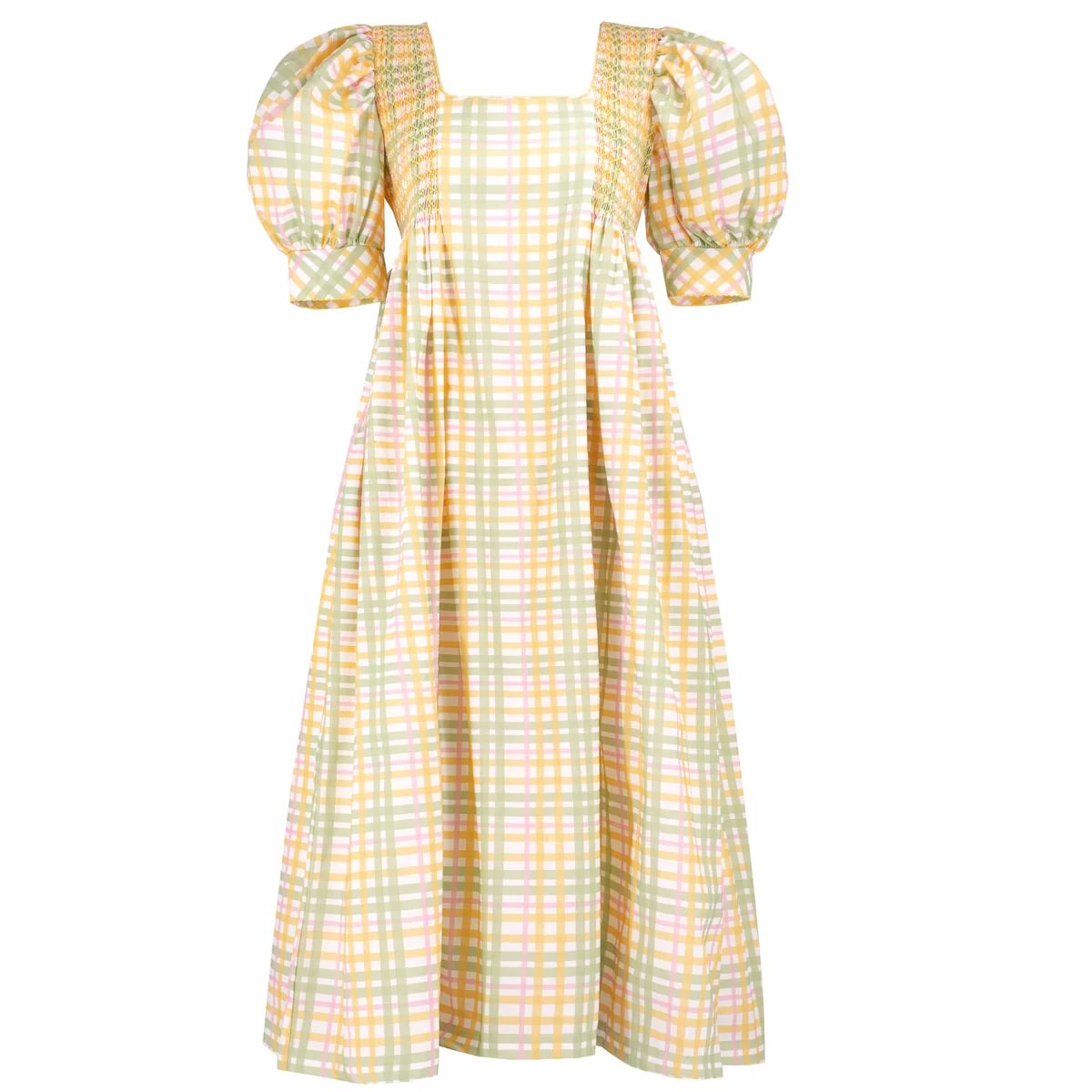 Women's Fall Leaves Dress - Pink Gingham | Dondolo
