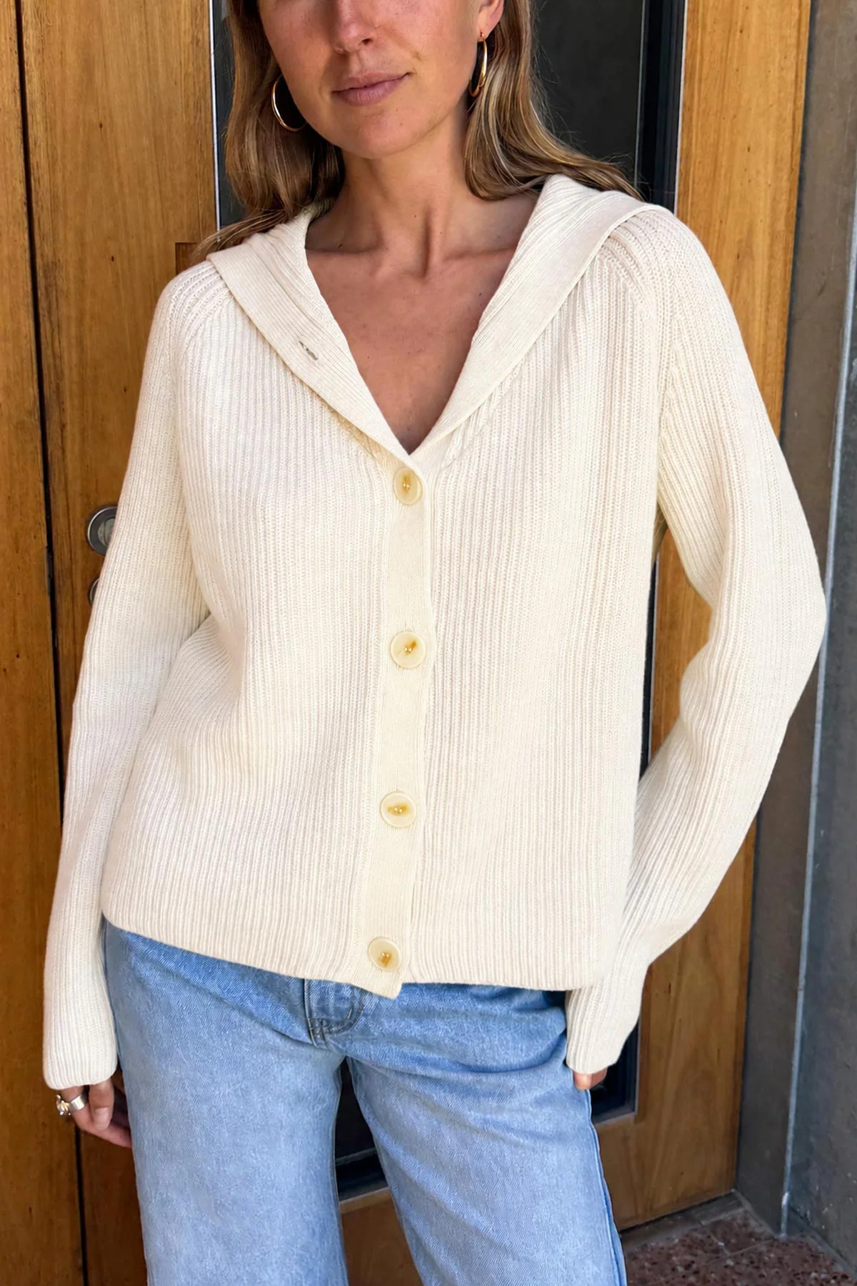 Saylor Knit Cardigan in Snow | ROWIE Tops | ROWIE The Label (US)
