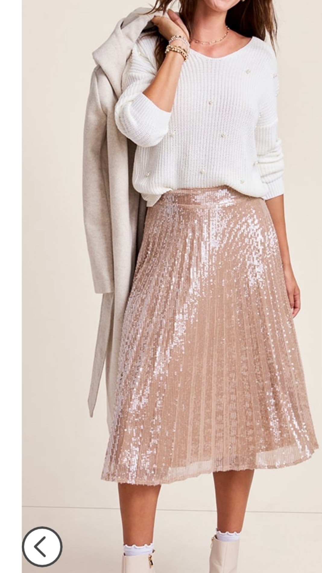 Pleated sequin midi skirt 

#LTKHoliday