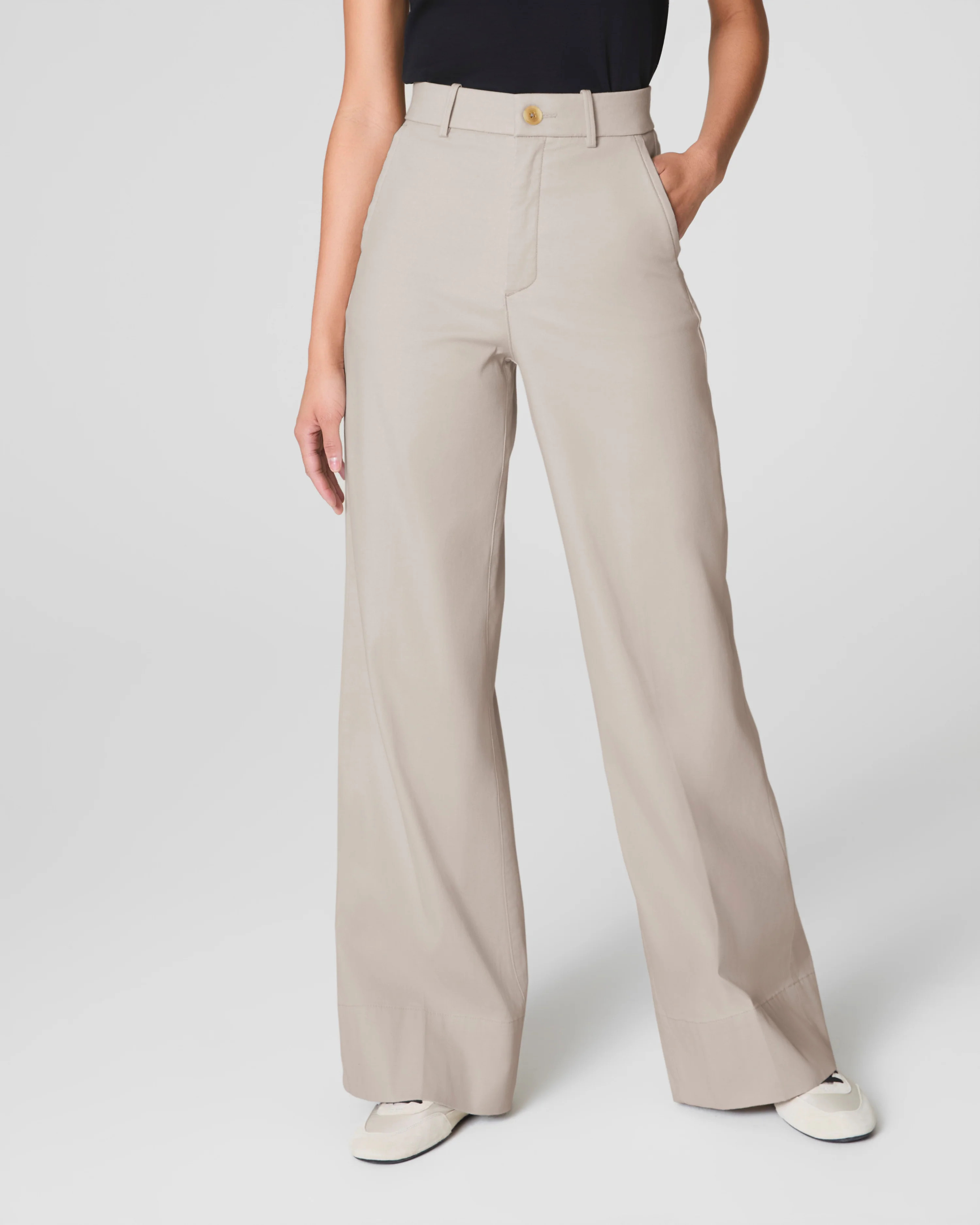 Stretch Twill Wide Leg Pant with Smoothing | SPANX | Spanx