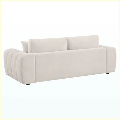 Ivory Upholstered Wide Arm Sofa for Living Room | Wayfair North America