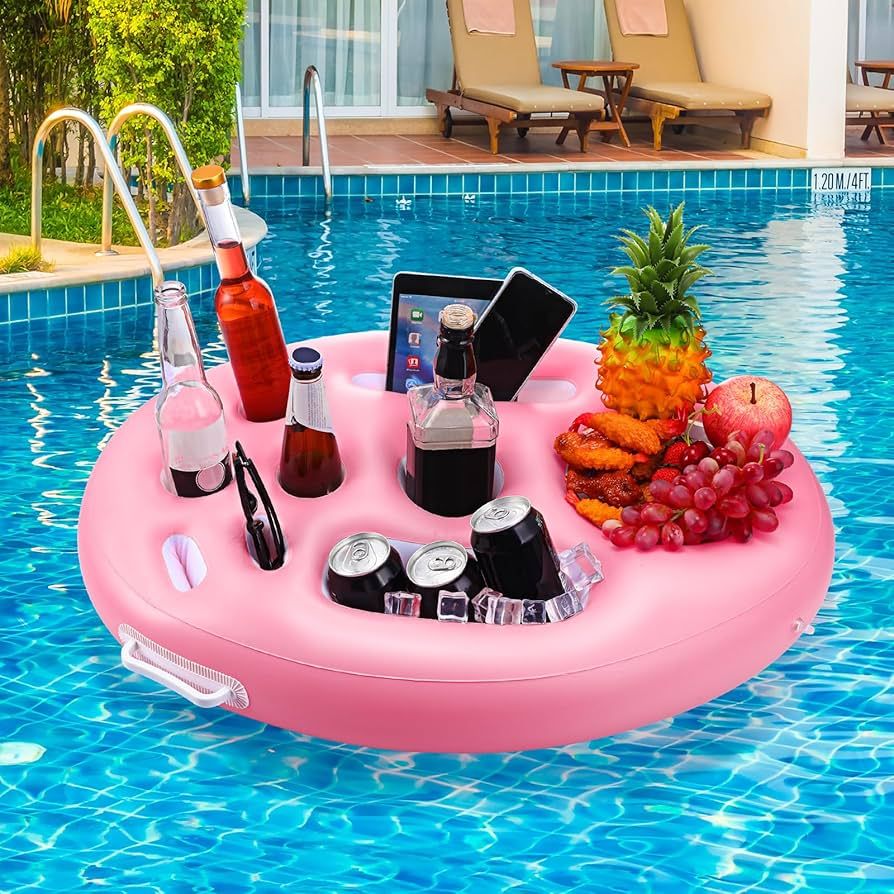 Ninehaoou 9 Holes Inflatable Floating Drink Holder for Pool Large Capacity Drink Floating Pool Ho... | Amazon (US)