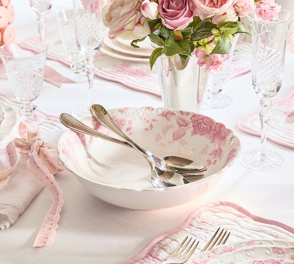 LoveShackFancy Pink Rose Serving Bowl | Pottery Barn (US)