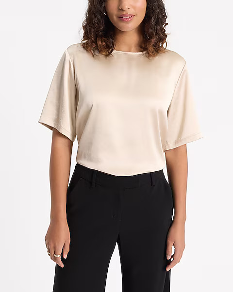 Essential Satin Boxy Tee | Express