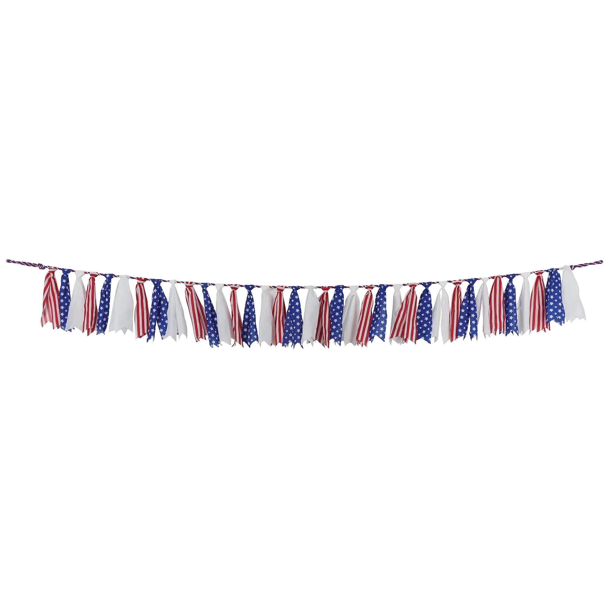 Way to Celebrate 6-Foot Patriotic Ribbon Garland, Stars and Stripes Design - Walmart.com | Walmart (US)