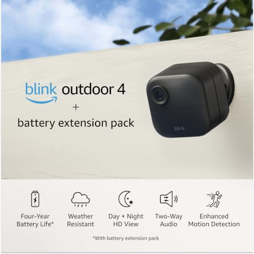 Blink Outdoor 4 (4th Gen) + Battery Extension Pack — Four-year battery wire-free smart security... | Amazon (US)
