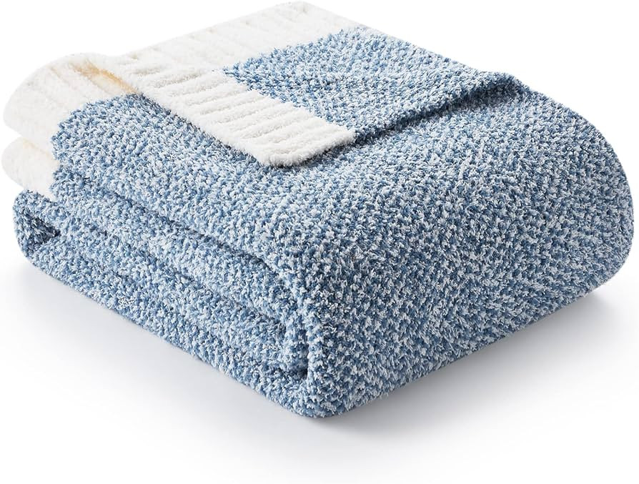 Snuggle Sac Heather Blue Throw Blanket for Couch, Oversized Throw XL Super Soft Warm Blankets Coz... | Amazon (US)