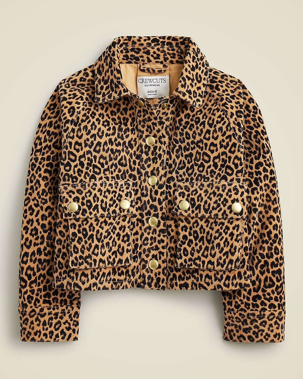 Girls' corduroy jacket in leopard print | J. Crew US
