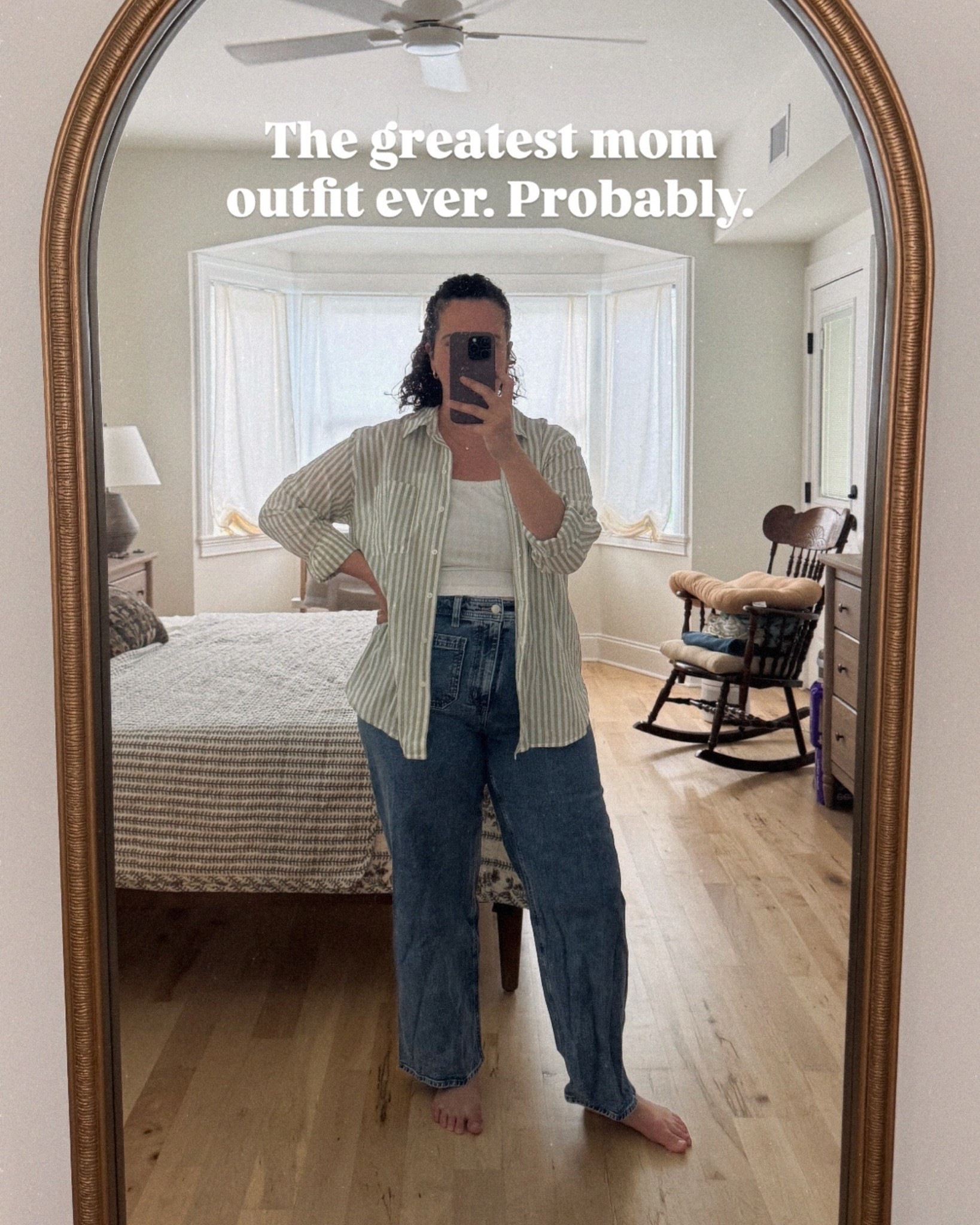 100% cotton top, and the best jeans I’ve ever owned.

#LTKgrwm #LTKmomlife #LTKMidsize