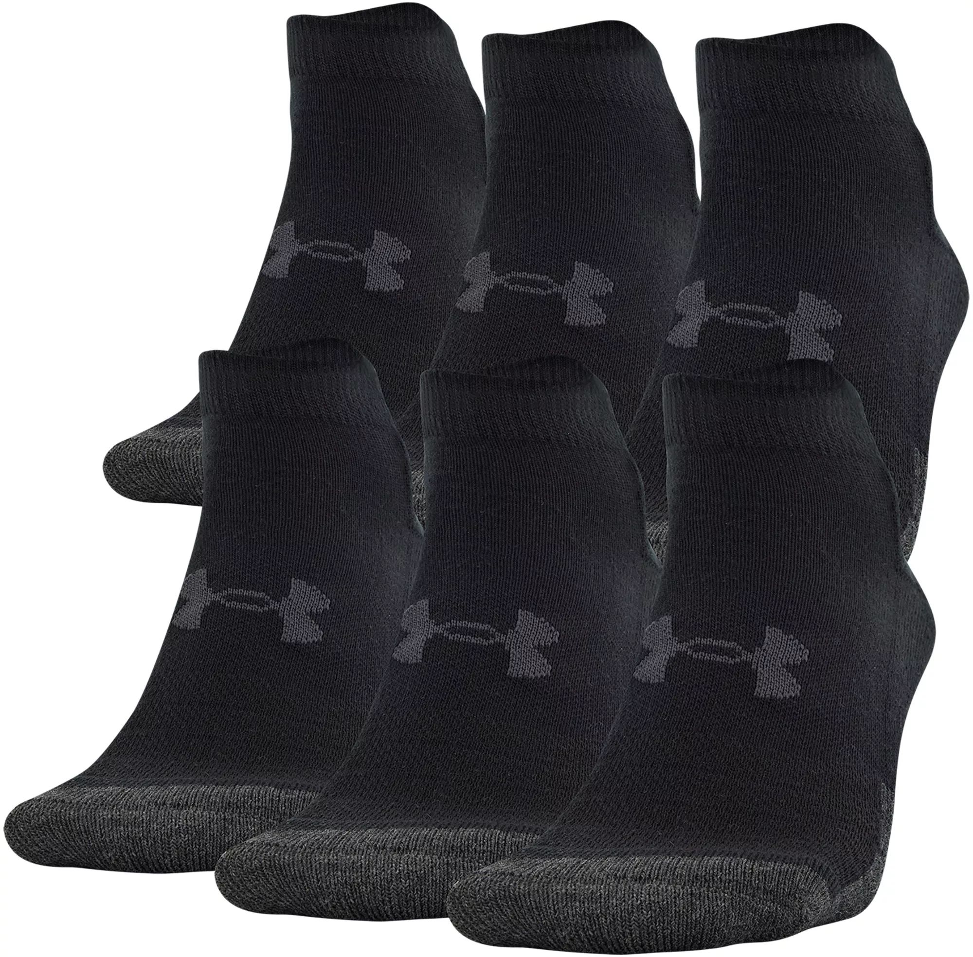 Under Armour Adult Performance Tech Low Cut Socks 6 Pack, Men's, Large, Black | Dick's Sporting Goods