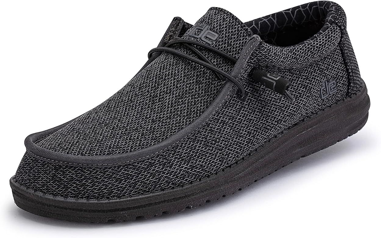 Hey Dude Men's Wally Stretch | Men’s Shoes | Men's Lace Up Loafers | Comfortable & Light-Weight | Amazon (US)