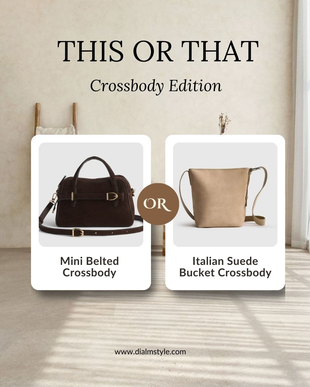 ✨ Crossbody Chic, Effortlessly Elevated ✨

Two styles, two moods — the Italian Suede Bucket Crossbody brings that soft, relaxed minimalism, while The Mini Belted Crossbody Bag adds structured sophistication with timeless appeal. Both are versatile neutrals made to elevate any outfit with ease. 👜🤍

Shop both styles and my favorite everyday bags now on LTK! 

 #LTKStyleTip #LTKBeauty #LTKItBag