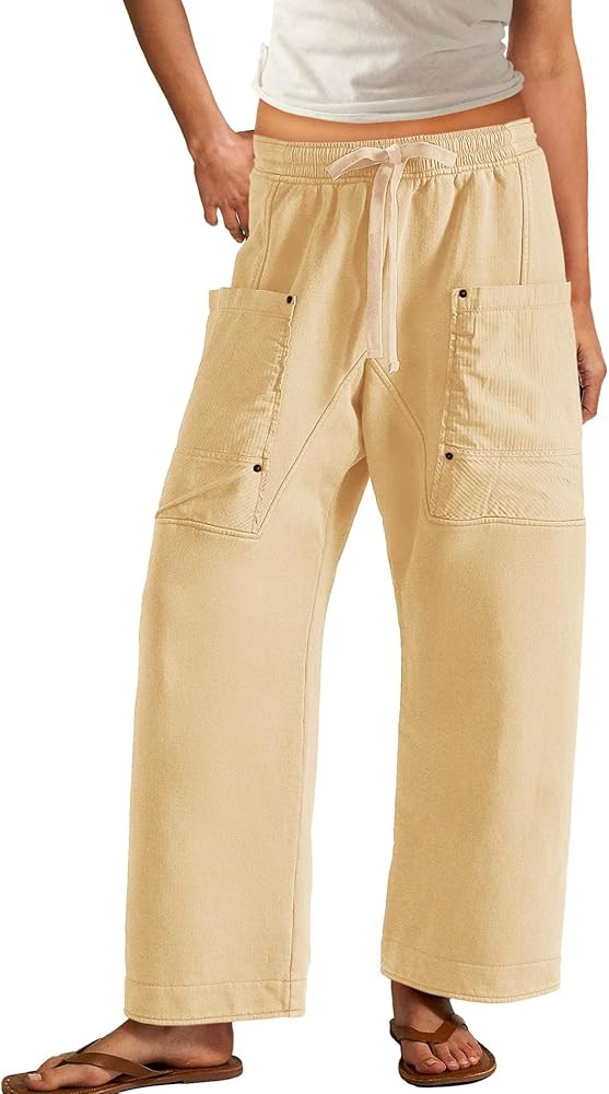Panadila Women Wide Leg Pants Drawstring Barrel Sweatpants Baggy Cargo Pants Lounge Trousers with... | Amazon (US)